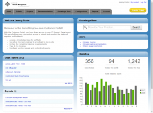 screenshot of a sample client portal